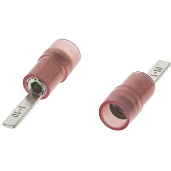 圧着ブレード端子 RS Pro 絶縁 刃長さ10mm 刃幅2.3mm 赤 0.5 → 1.5mm2， 22 → 16AWG RS PRO