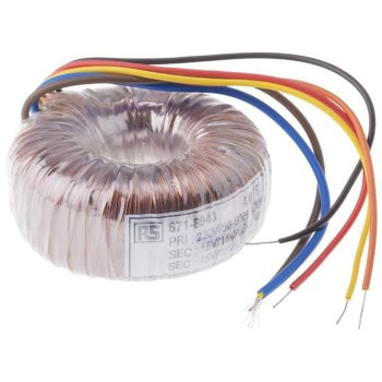RS Pro トロイダルトランス，1次：230V ac，2次：2 x 15V ac，電力：30VA RS PRO