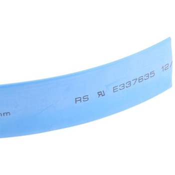 RS Pro 熱収縮チューブ， 収縮前 12mm， 収縮後 4mm， スリーブ長さ 4m ポリオレフィン， 青 RS PRO