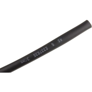 RS Pro 熱収縮チューブ， 収縮前 3mm， 収縮後 1mm， スリーブ長さ 10m ポリオレフィン， 黒 RS PRO