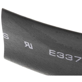 RS Pro 熱収縮チューブ， 収縮前 12.7mm， 収縮後 6.4mm， スリーブ長さ 6m ポリオレフィン， 黒 - RS PRO