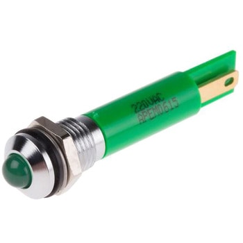 RS Pro LED表示灯， 緑 8mm， 220 V ac RS PRO