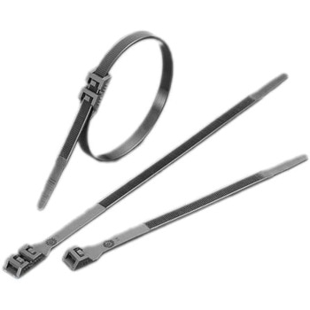 RS Pro 結束バンド， 382mm x 9 mm， 黒， ナイロン 66 DKシリーズ RS PRO