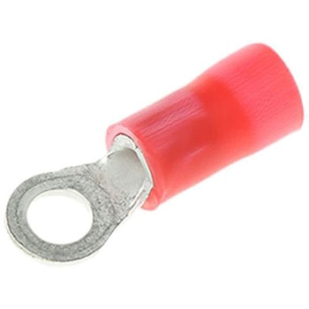 TE Connectivity 絶縁 丸形圧着端子， スタッド径：M3， 赤 プラスティグリップ， 22AWG to 18AWG TE CONNECTIVITY