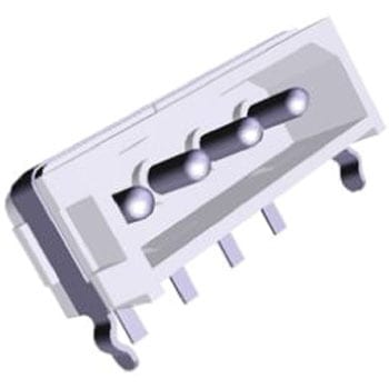 5ー5ー 174804-1 TE Connectivity 基板ヘッダ， 4極， ライトアングル， 電線
