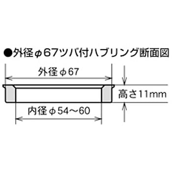 P6756 ツバ付ハブリング(ハブリング Pタイプ) 1個 KYO-EI 【通販モノタロウ】