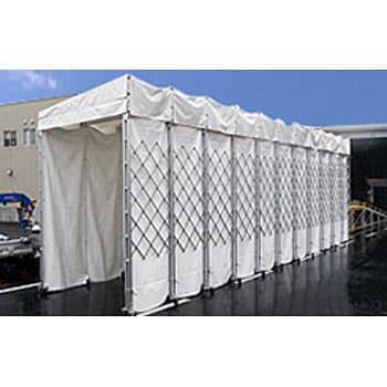 tent-393-4-144 伸縮型移動開閉式テント倉庫「テント倉行くん」 高3.93