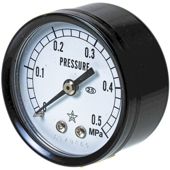小型圧力計(D形埋めこみ・Φ50) G1/4B D枠(埋込型つば無し) 圧力レンジ0～0.5MPa