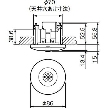 住宅向 軒下天井取付熱線センサ付自動スイッチ