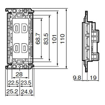 WTF113248W コスモシリーズ 埋込アースターミナル付接地ダブル 