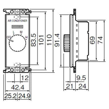 WTC5801W コスモシリーズワイド21埋込ファンコイル用 風量調整スイッチ