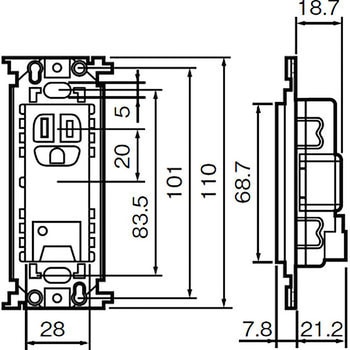 埋込絶縁アースターミナル付接地コンセント(フラット型) Panasonic(パナソニック)