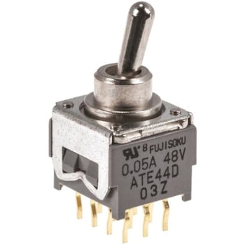 フジソク トグルスイッチ 4PDT On-On ニデックコンポーネンツ(旧:日本電産コパル電子/フジソク)