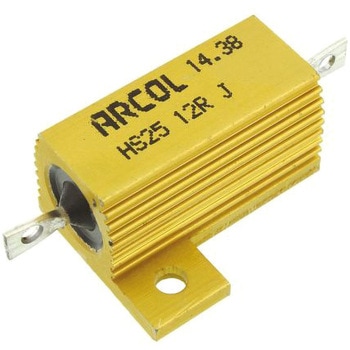 Arcol 大電力用，メタルクラッド抵抗器，25W，12Ω，±5% ARCOL(OHMITE)