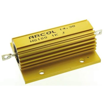 HS100 1K J Arcol 大電力用，メタルクラッド抵抗器，100W，1kΩ，±5 