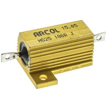 Arcol 大電力用，メタルクラッド抵抗器，25W，180Ω，±5% ARCOL(OHMITE)