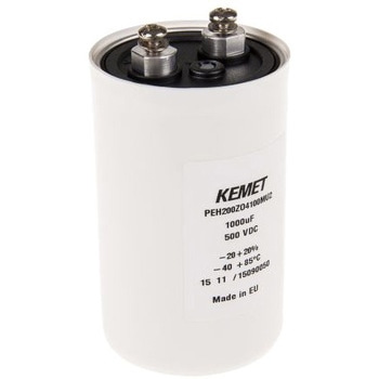 KEMET アルミ電解コンデンサ，ネジ端子 500V dc 1000μF KEMET