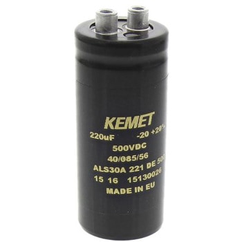 KEMET アルミ電解コンデンサ，ネジ端子 500V dc 220μF KEMET
