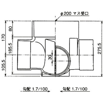 左右合流段差付マス 3cm段差付 Aron(アロン化成)