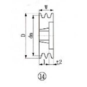 SPB160-2 EVN ブッシングプーリー SPB 160mm 溝数2 1個 エバオン