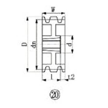 ポイント10倍】エバオン(株) EVN ブッシングプーリー SPB 265mm 溝数3