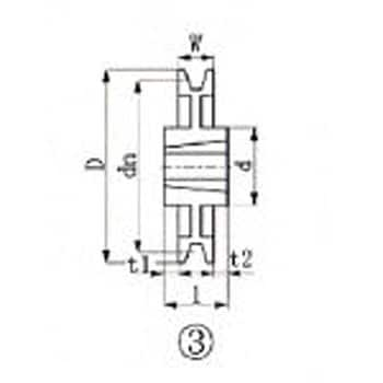 SPZ265-1 EVN ブッシングプーリー SPZ 265mm 溝数1 1個 エバオン