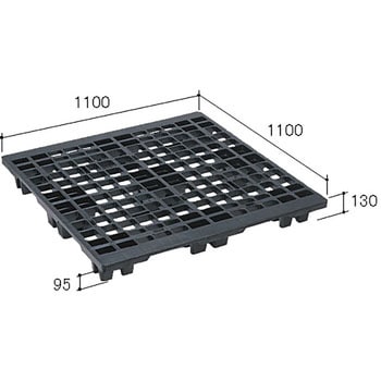 EX1111BK 輸出梱包用プラスチックパレット 1枚 日本プラパレット(NPC