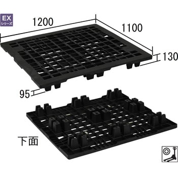 ＮＰＣ プラスチックパレット ＺＦＲ−１１１１Ｅ 両面四方差し ライト