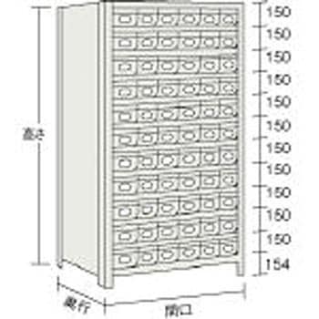 軽量棚引出し付 890×315×1804 スチール小66 TRUSCO