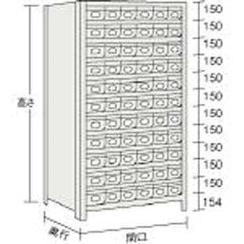 軽量棚引出し付 890×465×1804 スチール小66 TRUSCO