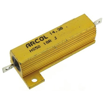 Arcol 大電力用，メタルクラッド抵抗器，50W，18Ω，±5% ARCOL(OHMITE)