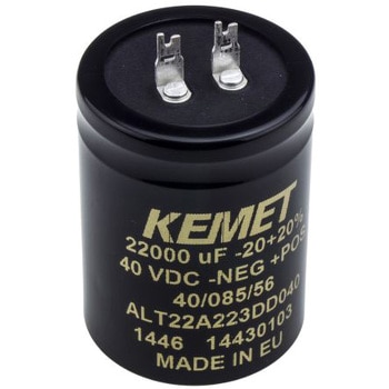 KEMET アルミ電解コンデンサ，タブ端子 40V dc 22000μF KEMET