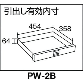 直送品)OS ピットワゴン(固定トレータイプ) ボックス引出し2 PW-2B