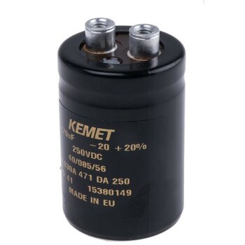 KEMET アルミ電解コンデンサ，ネジ端子 250V dc 470μF KEMET