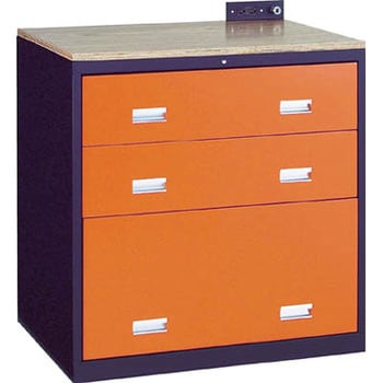 スリーロック中量キャビネット(3段引出)天板付 TRUSCO