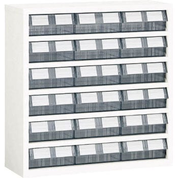 横型バンラックケースM型(奥行307) 3列6段 透明引出 TRUSCO