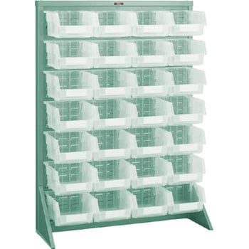 パネルコンテナラック片面床置式910×320×1240 緑 TRUSCO