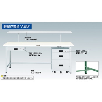 RAE型軽量作業台B型上棚付 ホワイト TRUSCO