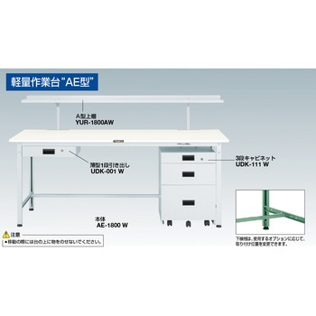 SAE1809F1 AE型作業台鉄天板1800×900引出1段 TRUSCO 荷重300kg