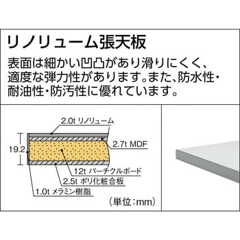 LEWR1209 LEWR型作業台リノリューム天板1200×900×740 TRUSCO 荷重400kg