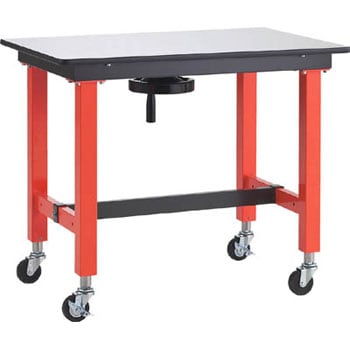 TFKSS0960C75 作業テーブル昇降式 キャスター付 900X600X770～970 TRUSCO ポリ化粧製天板 荷重150kg