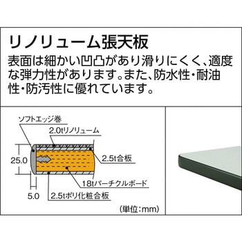 移動式作業台中量リノ天板1800×900引出2段 TRUSCO