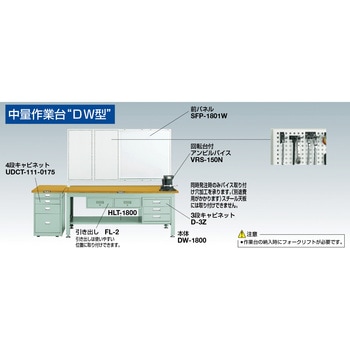 RDW1200 中量DW作業台2トン型リノ天板1200×750 TRUSCO スチール製 組立