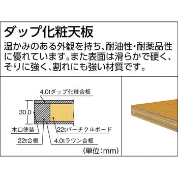 中量HW作業台ダップ天板1200×750引出2連 TRUSCO