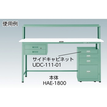 UDC11101 サイドキャビネット緑4段 TRUSCO スチール製 カギなし 間口