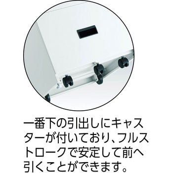 UDK型サイドキャビネット3段 ホワイト TRUSCO