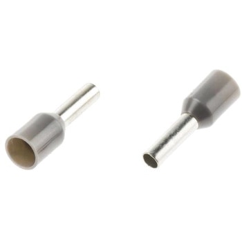 RS Pro 圧着ブーツレースフェルール， 絶縁， グレー RS PRO