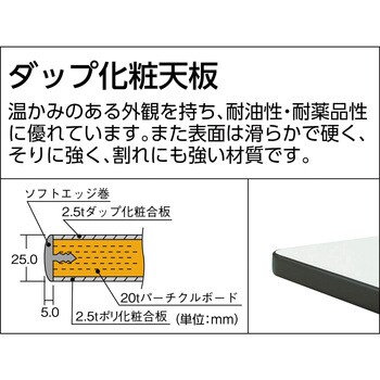 軽量高さ調節作業台((250kg型・ダップ天板)1800×750×700〜910mm【代引