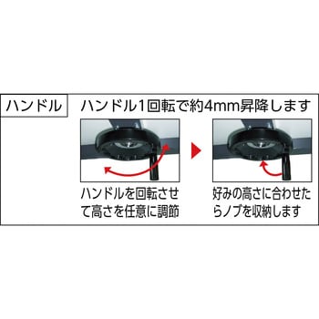 TKSS0975H ハンドル昇降式作業台 900X750 TRUSCO メラミン樹脂製天板