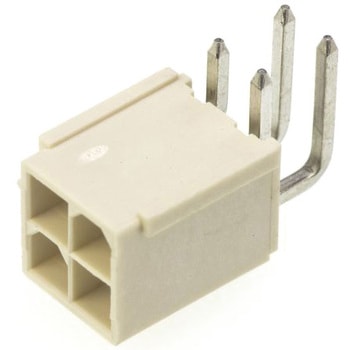 Molex 基板ヘッダ， 4極， 2列， ライトアングル， 電線対基板 4.2mm Mini-Fit Jrシリーズ 日本モレックス(molex)